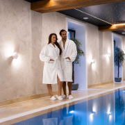 Szlafrok Hotelowy SPA Unisex Welurowy 100% Bawełna Biały Premium