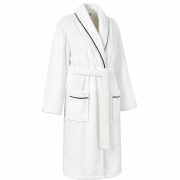 Szlafrok Hotelowy SPA Unisex Welurowy 100% Bawełna Biały Premium