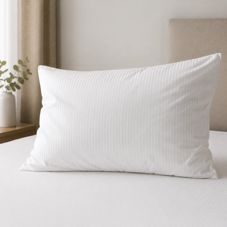 Poszewka Na Poduszkę 50x70 Adamaszek TC-250 Prążek 4 mm Biała 95°C Premium (1).png