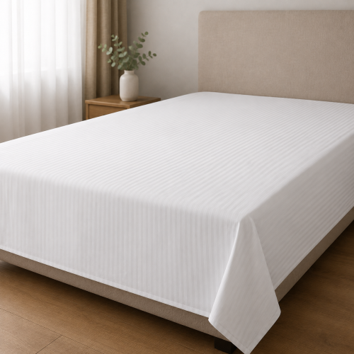 Prześcieradło 260x280 Na Materac Do 220 cm Adamaszek Prążek 4 mm Białe 95°C Premium (2).png