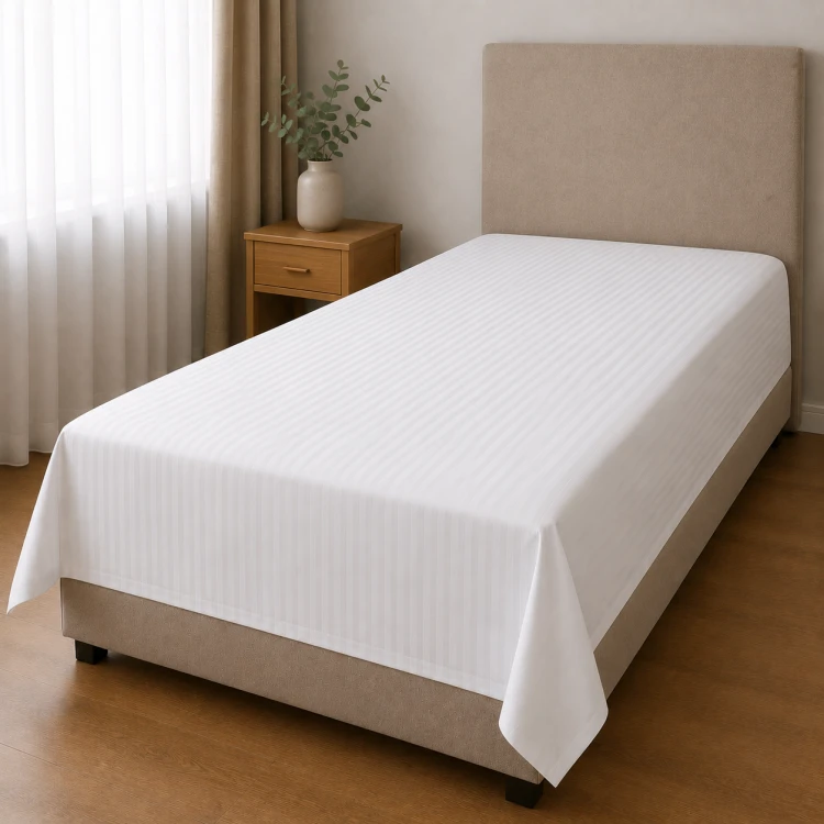 Prześcieradło 170x280 Na Materac 90-120 cm Adamaszek Prążek 4 mm Białe 95°C Premium (2).png