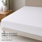 Prześcieradło Jersey Z Gumką 90x200 Białe Premium (3).png