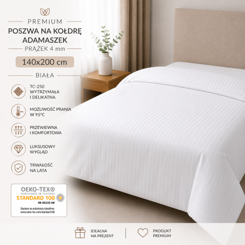 Poszwa Na Kołdrę 140x200 Adamaszek TC250 Prążek 4 mm Biała 95°C Premium (3).png