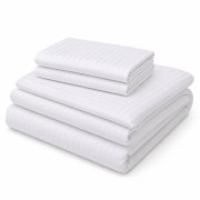 Komplet Pościeli 220x200 + 2x 50x70 Adamaszek Prążek 4 mm Biały 95°C Premium  (1).png