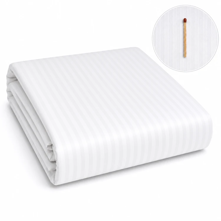 Prześcieradło 170x280 Adamaszek TC250 95°C Białe Prążek 4 mm.png