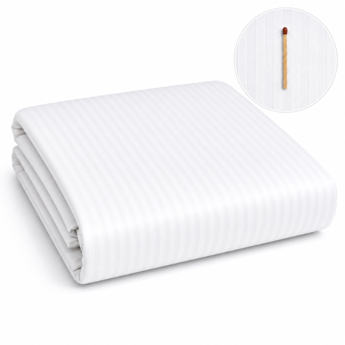 Prześcieradło 260x280 Adamaszek TC250 95°C Białe Prążek 4 mm.png