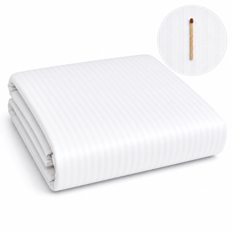 Prześcieradło 260x280 Adamaszek TC250 95°C Białe Prążek 4 mm.png
