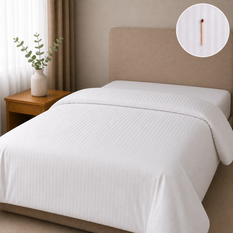 Poszwa Na Kołdrę 140x200 Adamaszek TC-250 Prążek 4 mm Biała 95°C.png