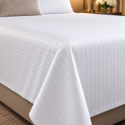 Prześcieradło 260x280 Na Materac Do 220 cm Adamaszek Prążek 4 mm Białe 95°C Premium (2.png
