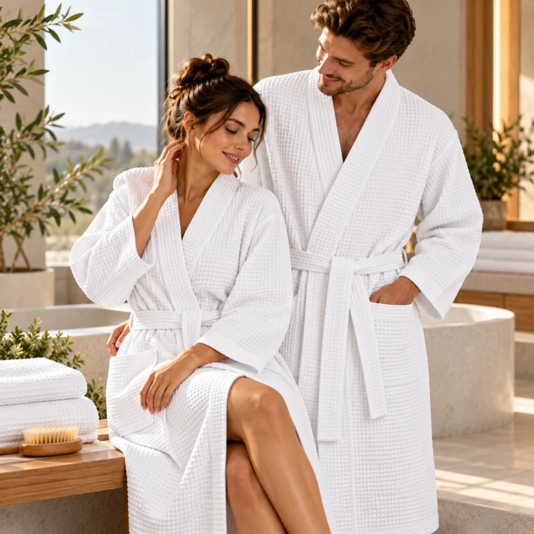 Szlafrok Waflowy Kimono Unisex 280 gm² biały (3).png